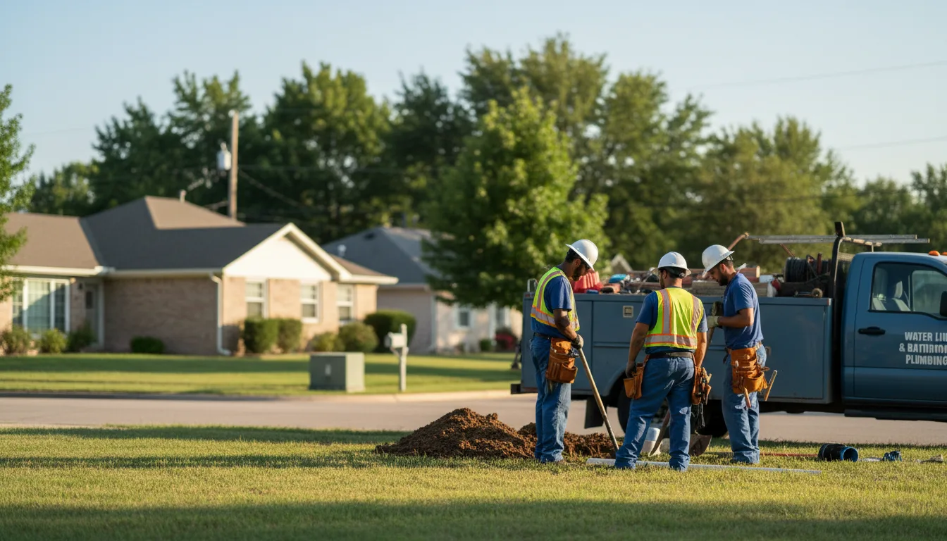 Residential water line and bathroom plumbing service in Green Valley, WI